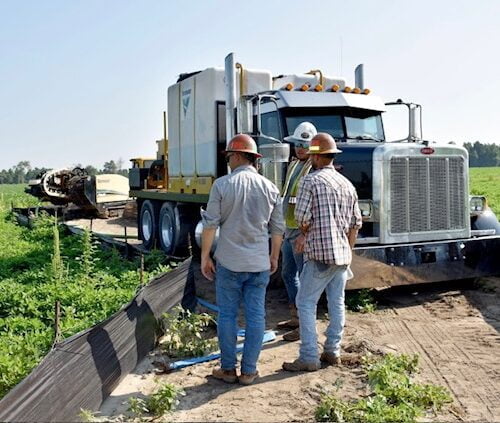 Tyler & Wes meeting with the contractor. Conveying the progress and happiness of what they see so far.
