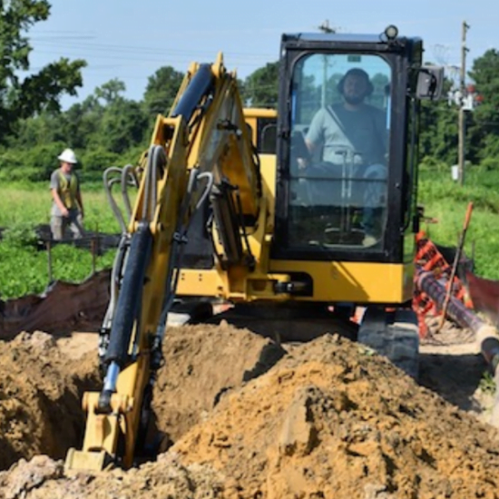 Excavating before drilling